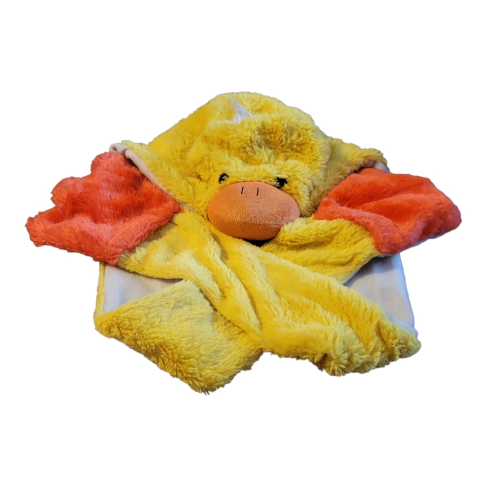 Vtg 2012 Kellytoy Plush Lined Yellow Duck Hat Scarf Age 3 & Up